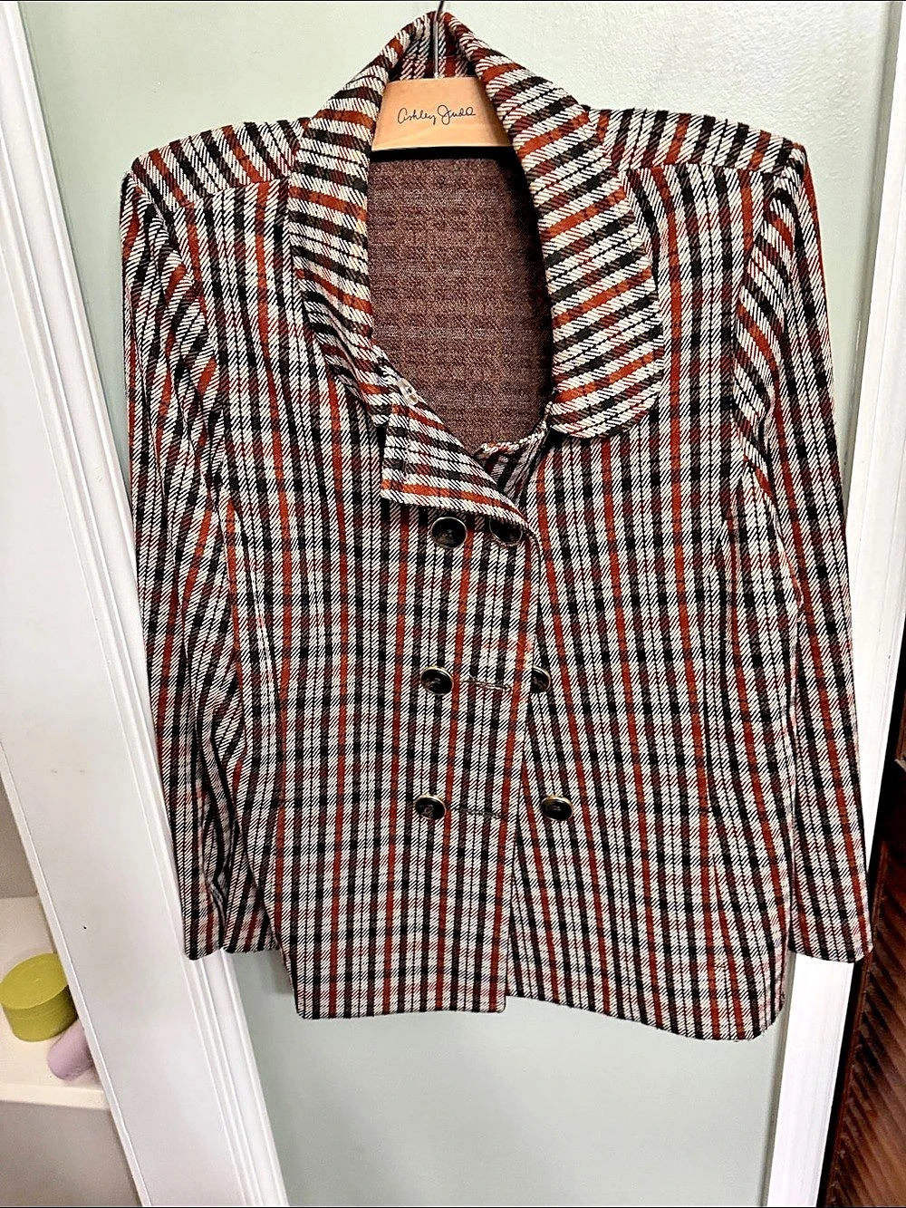 Cabi Jazzy Jacket Plaid Blazer Brown & Black Size XL